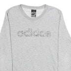 ADIDAS Womens Grey Sweatshirt Crew Neck S Cotton Blend Casual Pullover