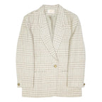 PENDLETON Womens Cream & Beige Check Wool Button Jacket L Woven Classic