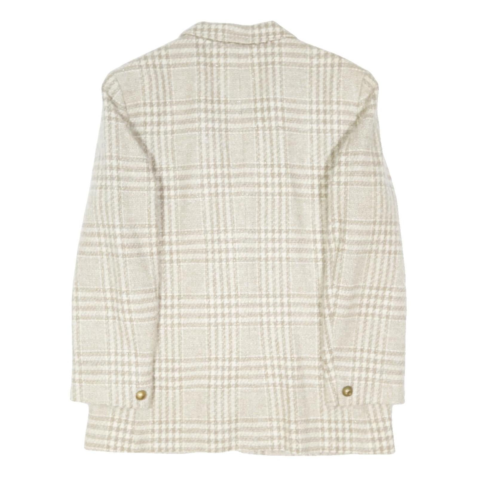 PENDLETON Womens Cream & Beige Check Wool Button Jacket L Woven Classic