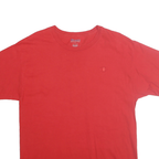 CHAMPION Mens Red Graphic T-Shirt L Short Sleeve Crew Neck Cotton Casual