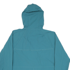 ASICS Womens Blue & White Hooded Nylon Jacket M Zip Lightweight Sportswear