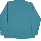 ASICS Womens Blue & White Hooded Nylon Jacket M Zip Lightweight Sportswear