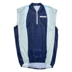 BRUNEX Cycling Mens Jersey Blue Sleeveless 1/4 Zip 2XL