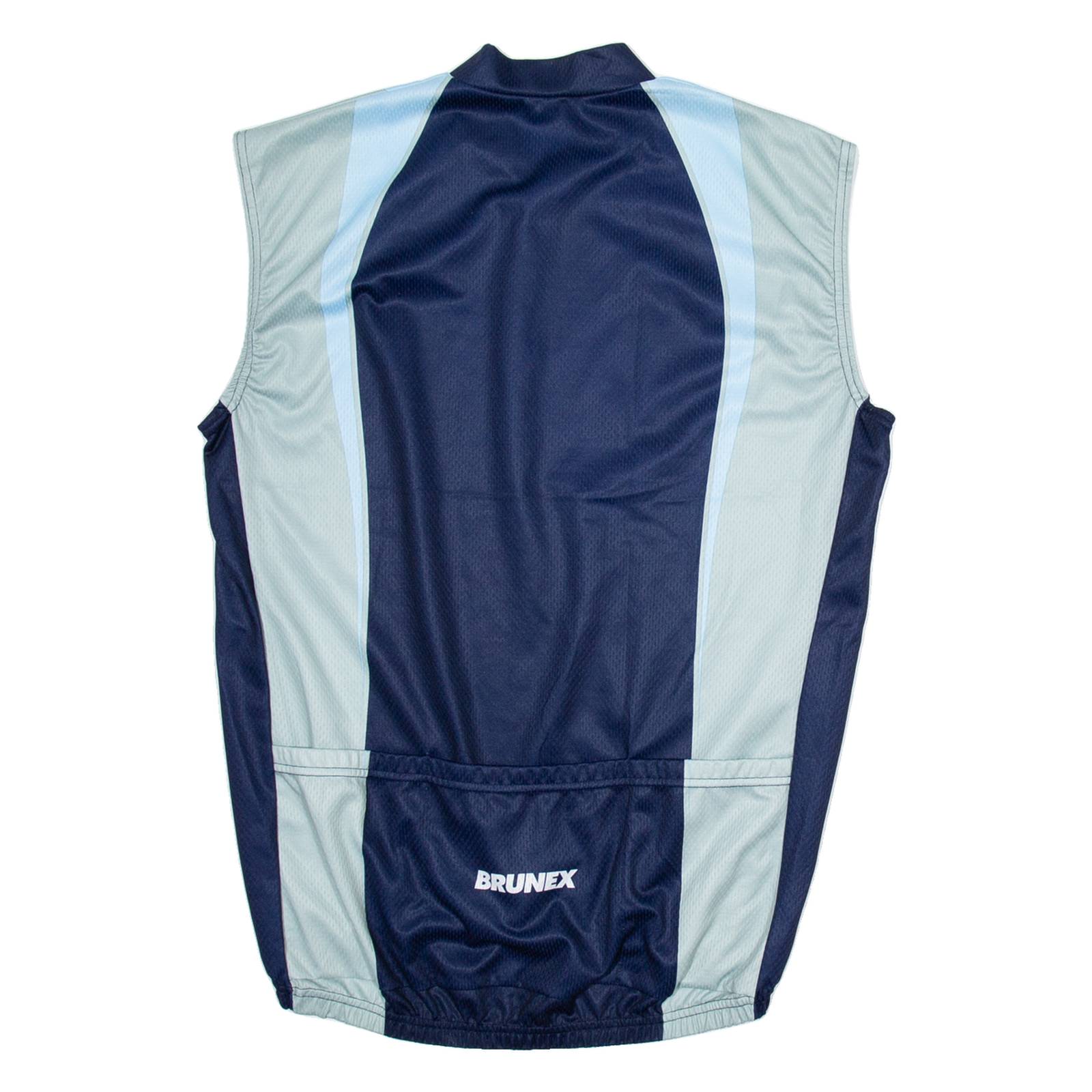BRUNEX Cycling Mens Jersey Blue Sleeveless 1/4 Zip 2XL