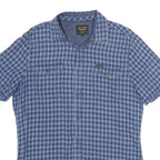 PME LEGEND Mens Blue Checked Shirt L Casual Cotton Short Sleeve Summer