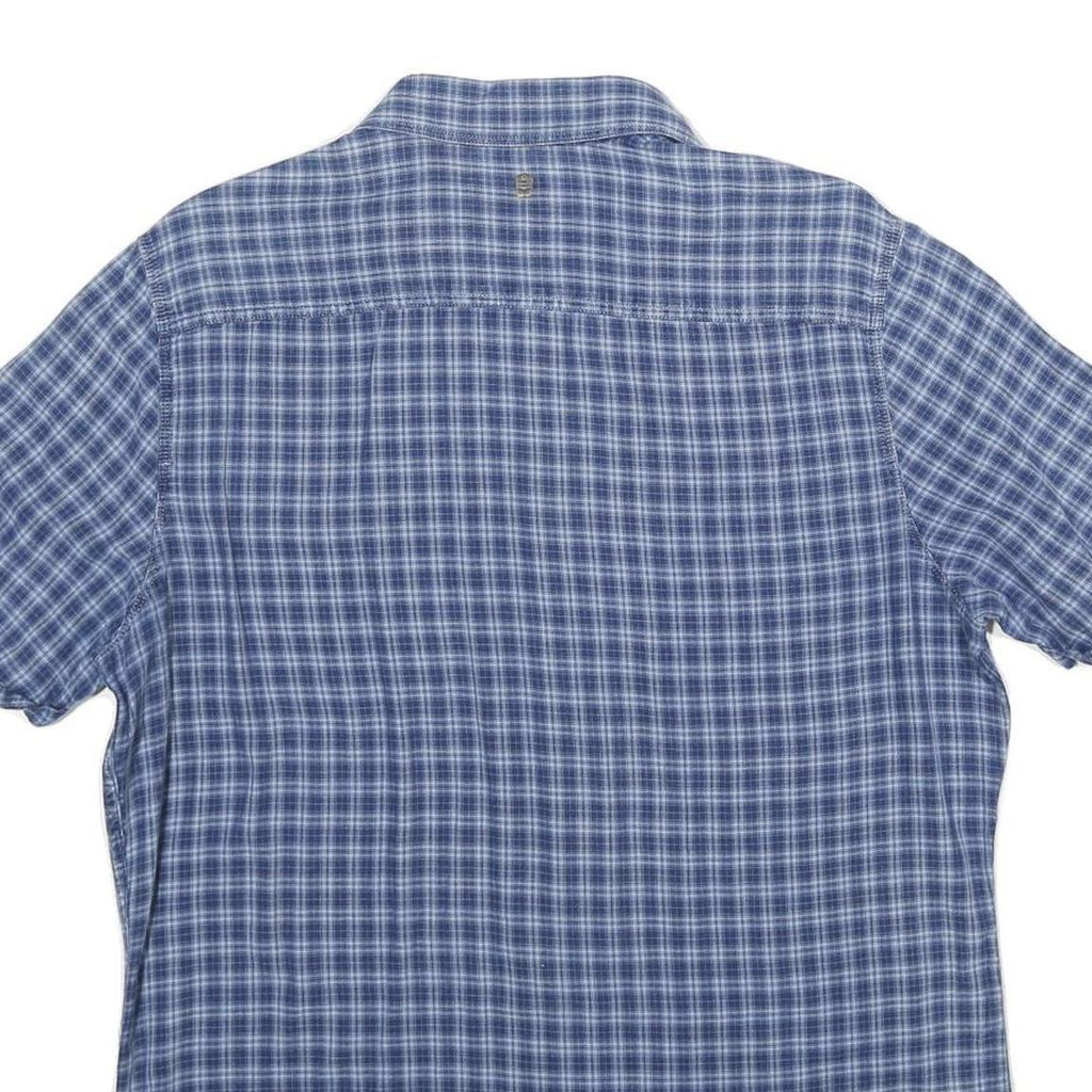PME LEGEND Mens Blue Checked Shirt L Casual Cotton Short Sleeve Summer