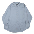 DOCKERS Mens Blue 2XL Cotton Blend Plain Long Sleeve Shirt Button Collar