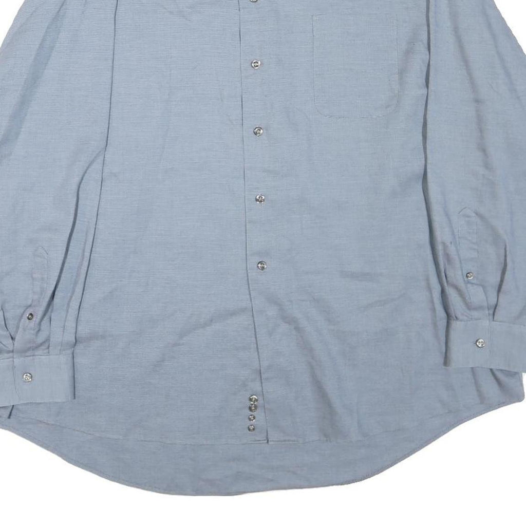 DOCKERS Mens Blue 2XL Cotton Blend Plain Long Sleeve Shirt Button Collar