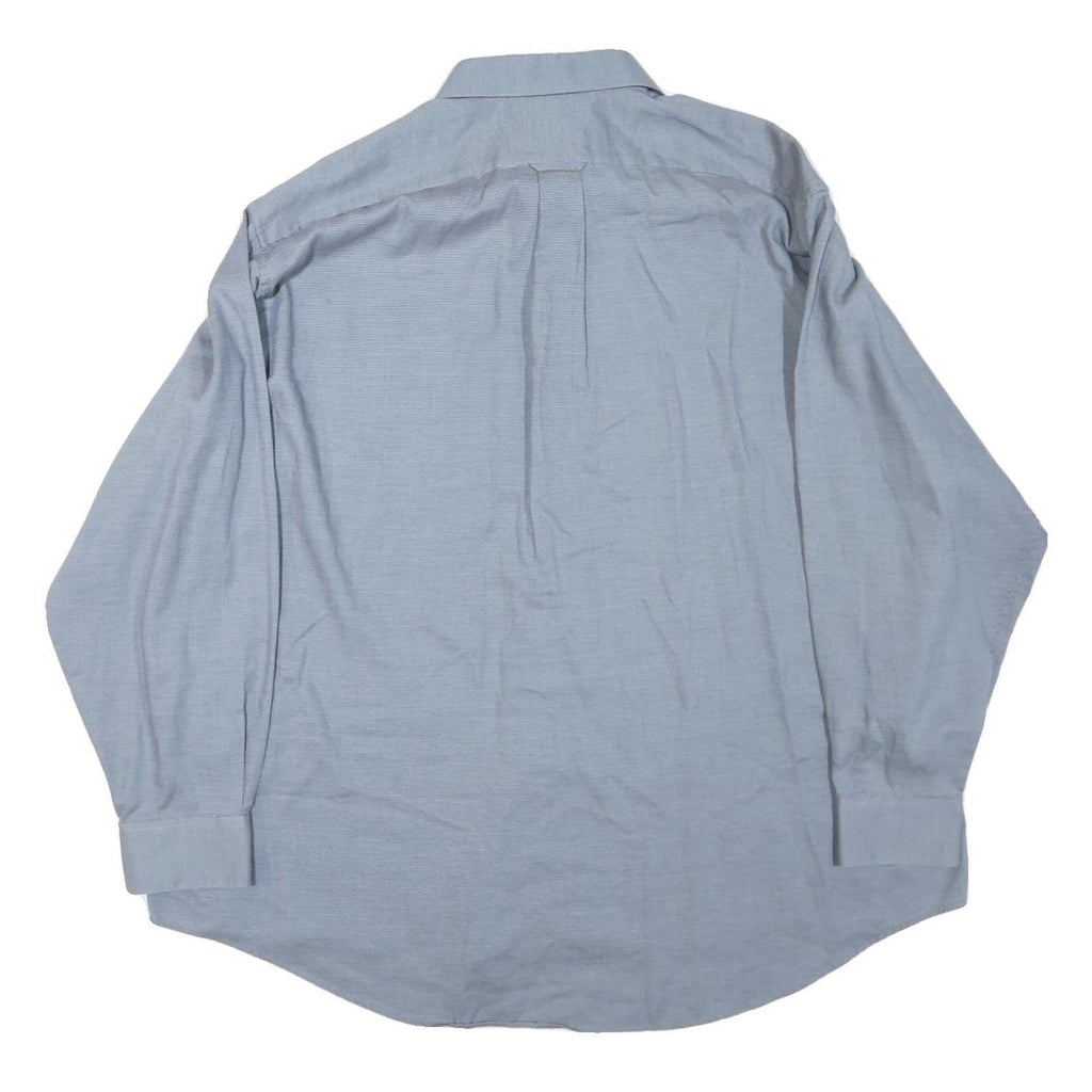 DOCKERS Mens Blue 2XL Cotton Blend Plain Long Sleeve Shirt Button Collar