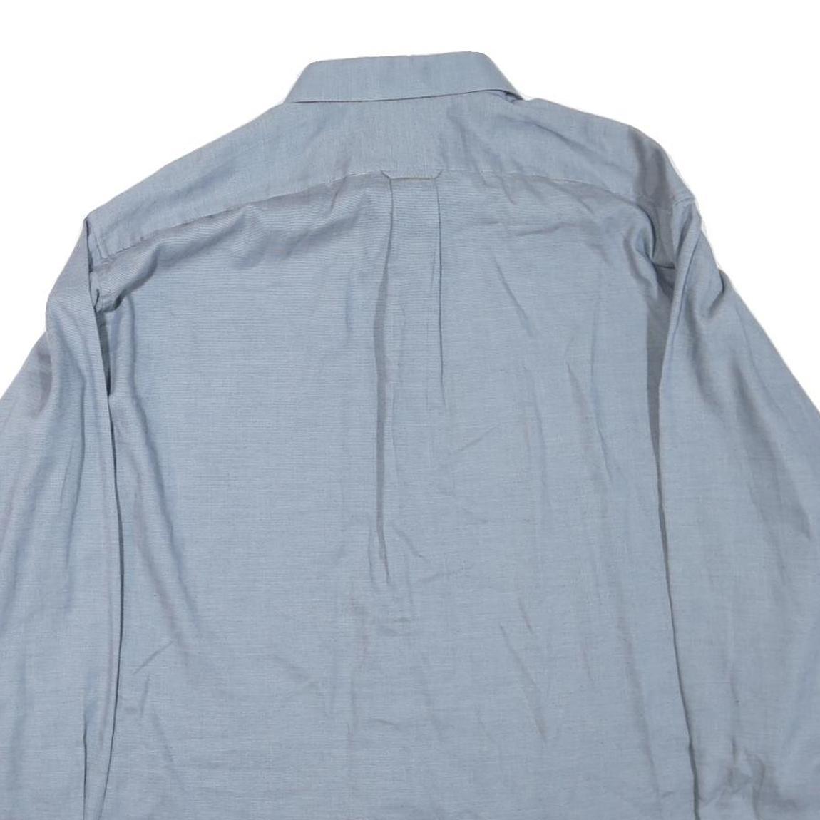 DOCKERS Mens Blue 2XL Cotton Blend Plain Long Sleeve Shirt Button Collar