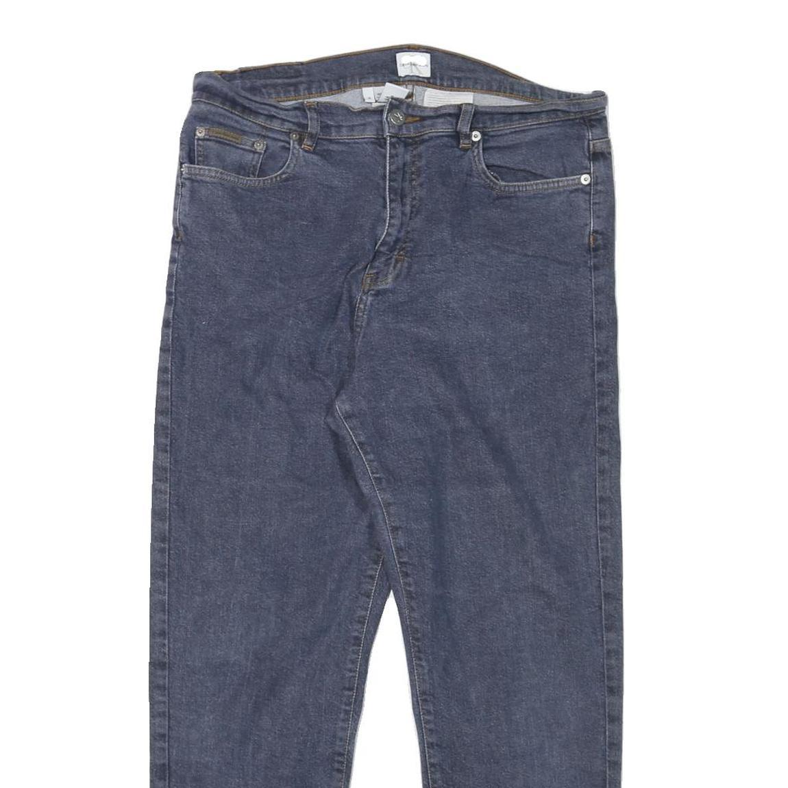 CALVIN KLEIN JEANS Womens Blue Slim Skinny Denim Medium W32 L27 Cotton Blend Zip