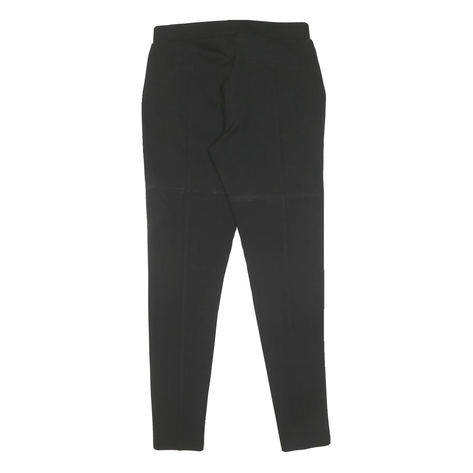 CALVIN KLEIN Womens Black Cotton Slim Straight Trousers W27 L28 Elegant Casual