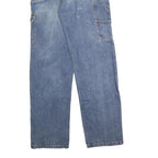 Womens Blue Regular Fit Straight Cotton Blend Denim Jeans W31 L32 Cargo Pockets