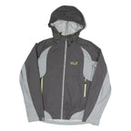 JACK WOLFSKIN Womens Black & Grey Outdoor Jacket M Polyester Blend Zip Texapore