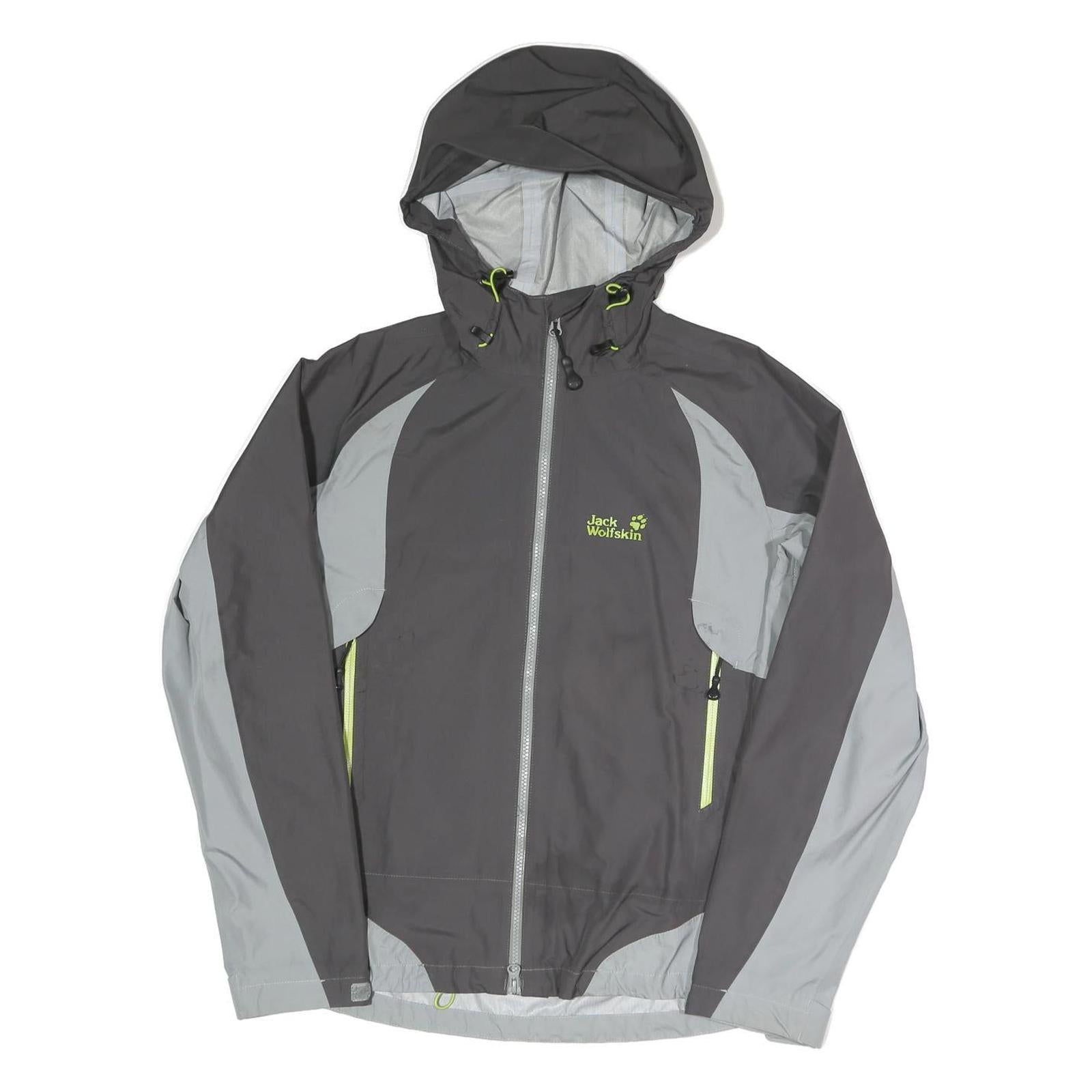 JACK WOLFSKIN Womens Black & Grey Outdoor Jacket M Polyester Blend Zip Texapore