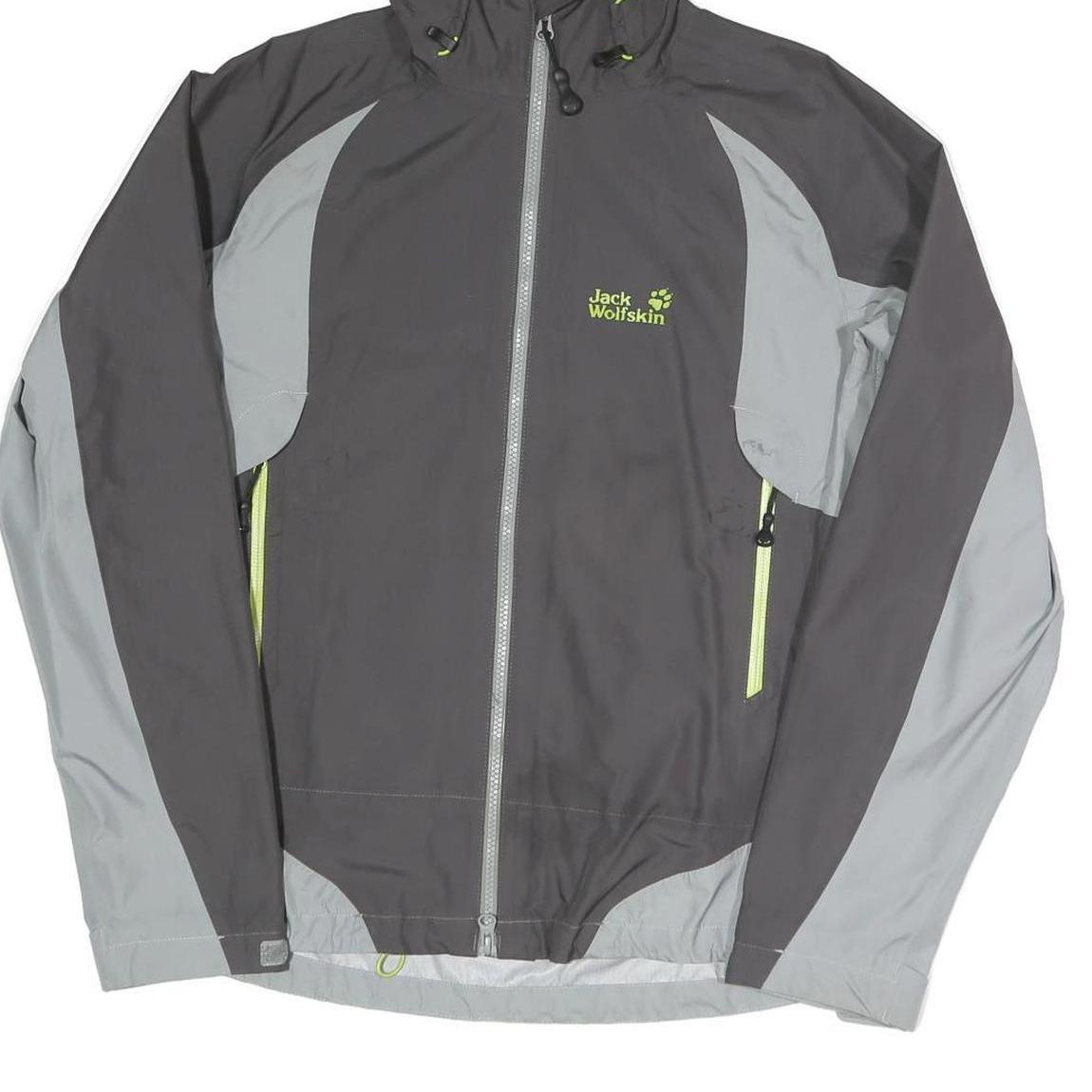 JACK WOLFSKIN Womens Black & Grey Outdoor Jacket M Polyester Blend Zip Texapore