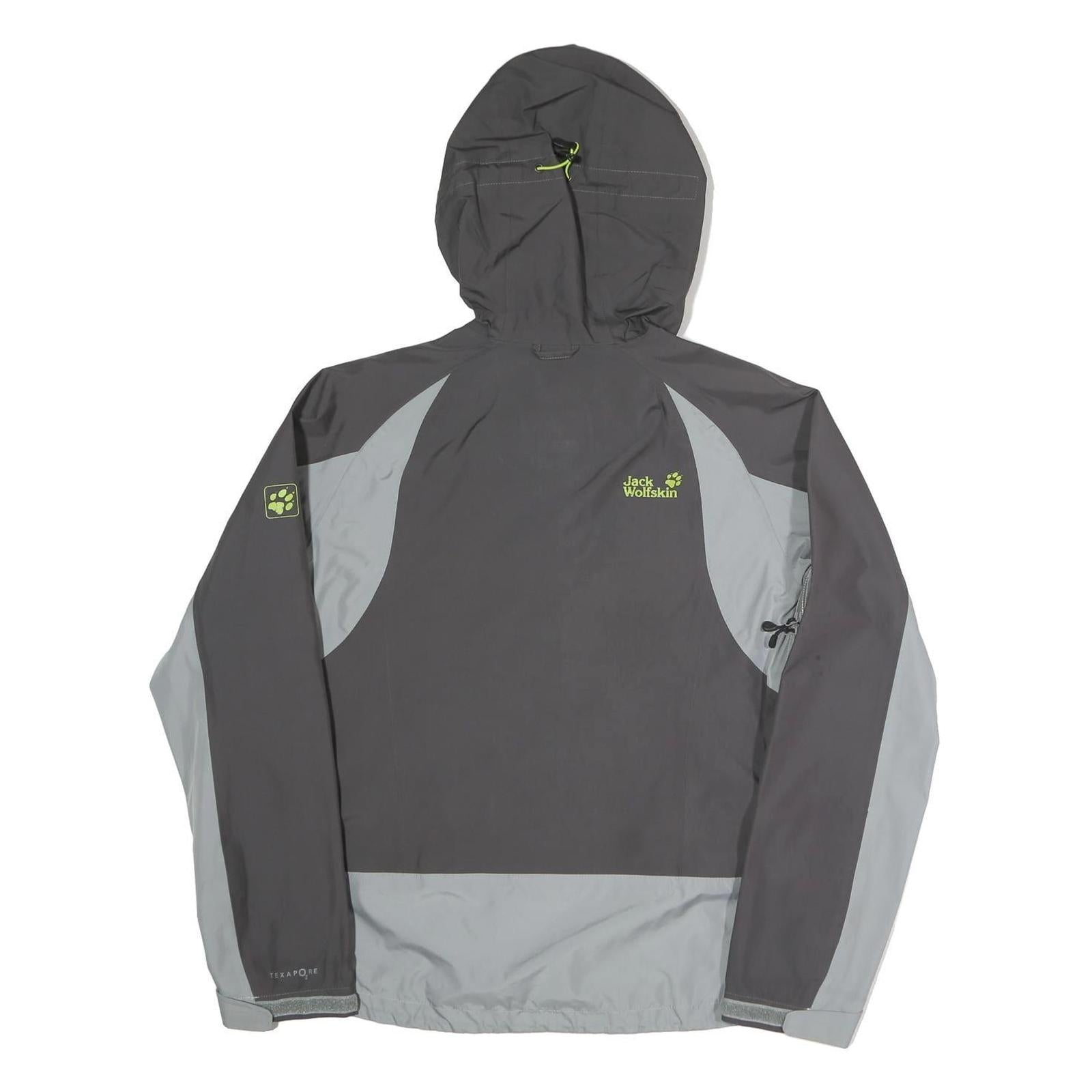 JACK WOLFSKIN Womens Black & Grey Outdoor Jacket M Polyester Blend Zip Texapore