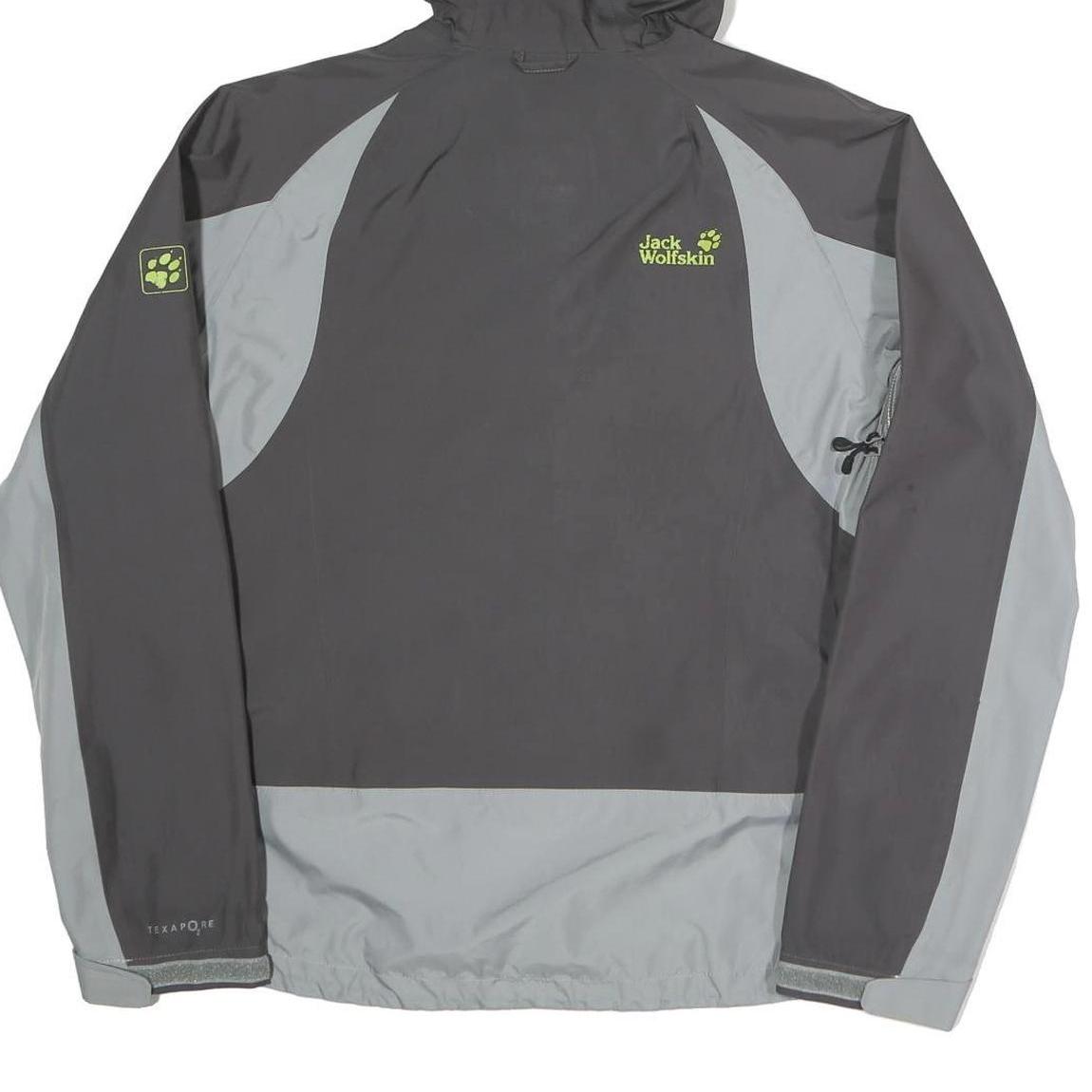 JACK WOLFSKIN Womens Black & Grey Outdoor Jacket M Polyester Blend Zip Texapore