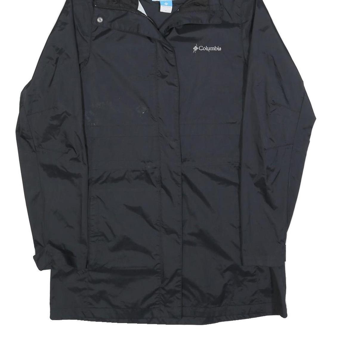 COLUMBIA Womens Black Outdoor Jacket S Polyester Blend Zip Hooded Plain