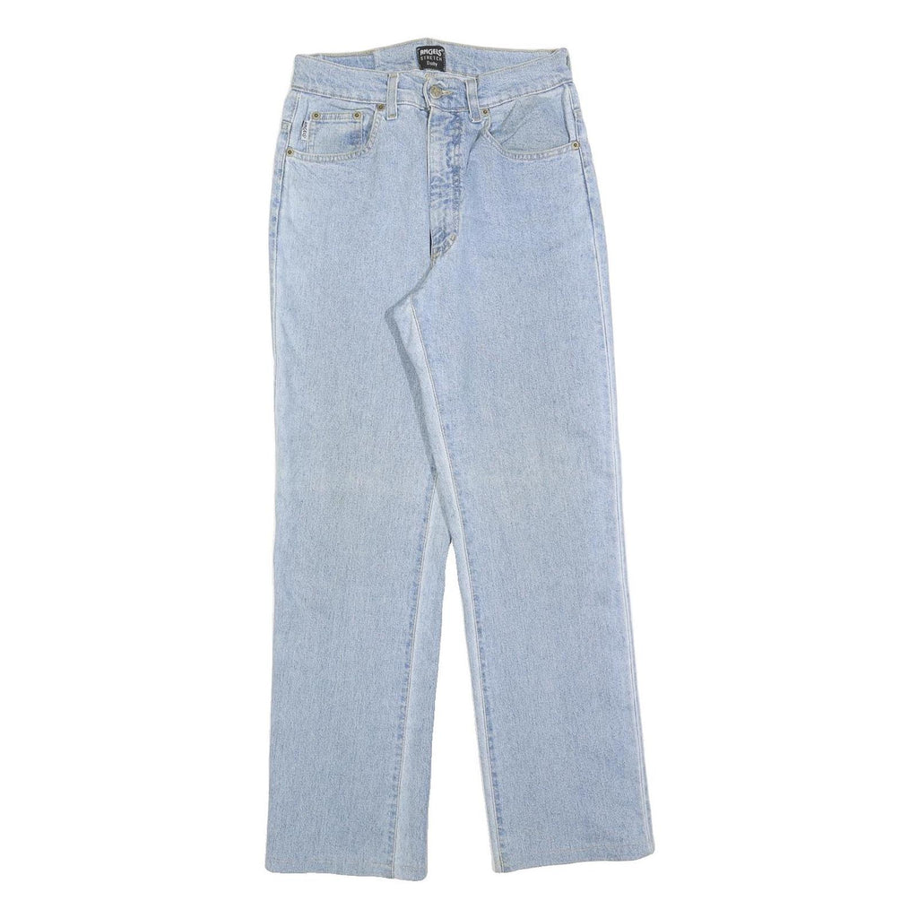 ANGEL Womens Jeans Blue Regular Straight Denim Light W26 L28 Stretch Zip