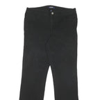 CHAPS Womens Cotton Blend Black Regular Fit Straight Leg Trousers W34 L31