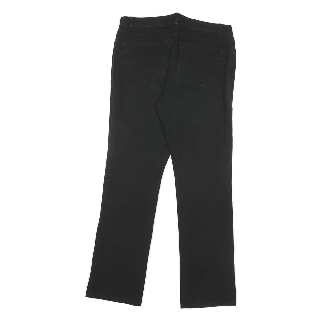 CHAPS Womens Cotton Blend Black Regular Fit Straight Leg Trousers W34 L31