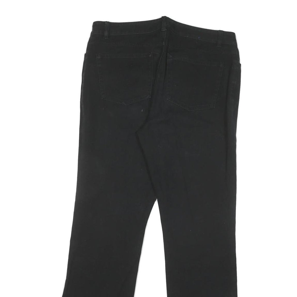 CHAPS Womens Cotton Blend Black Regular Fit Straight Leg Trousers W34 L31