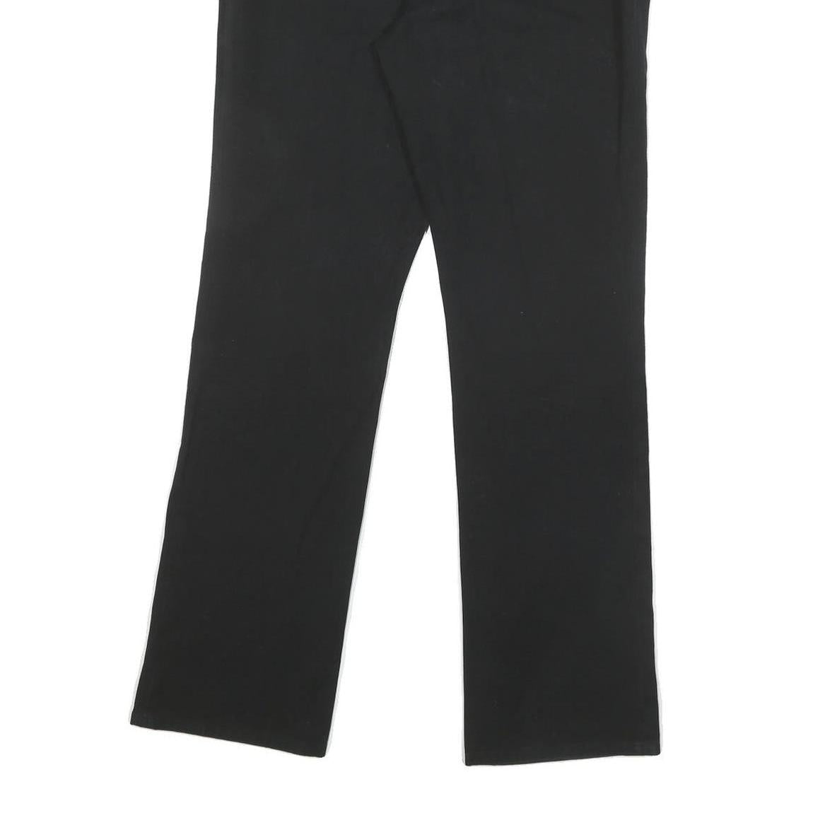 CHAPS Womens Cotton Blend Black Regular Fit Straight Leg Trousers W34 L31