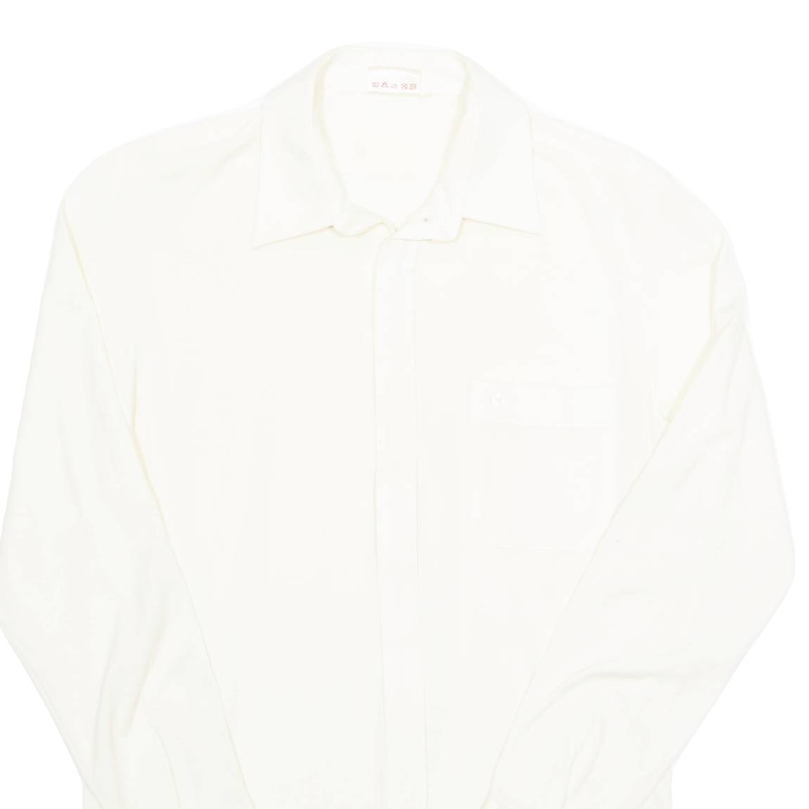 TREND Mens Plain Shirt Cream Long Sleeve M