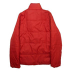 LACOSTE Womens Red Jacket M Polyester Quilted Zip Padded Lightweight Casual