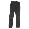 LEVI'S 712 Womens Black Slim Skinny Denim Medium W25 L31 Jeans Zip Closure