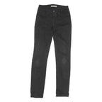 LEVI'S 712 Womens Black Slim Skinny Denim Medium W25 L31 Jeans Zip Closure