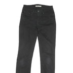LEVI'S 712 Womens Black Slim Skinny Denim Medium W25 L31 Jeans Zip Closure