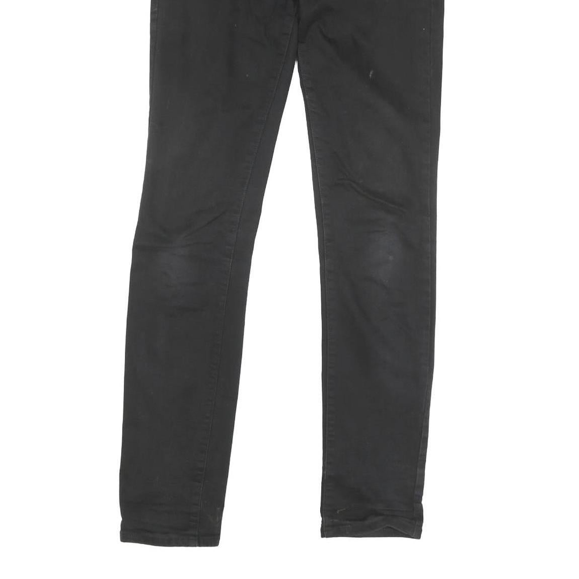 LEVI'S 712 Womens Black Slim Skinny Denim Medium W25 L31 Jeans Zip Closure