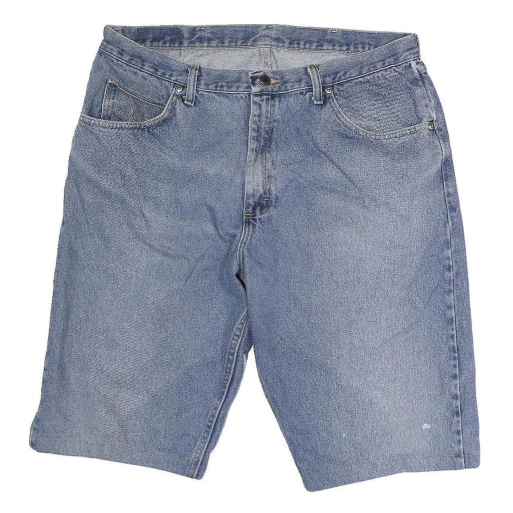 WRANGLER Mens Denim Blue Casual Shorts L W36 Cotton Blend Button Closure