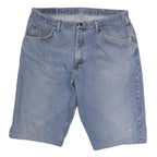 WRANGLER Mens Denim Blue Casual Shorts L W36 Cotton Blend Button Closure