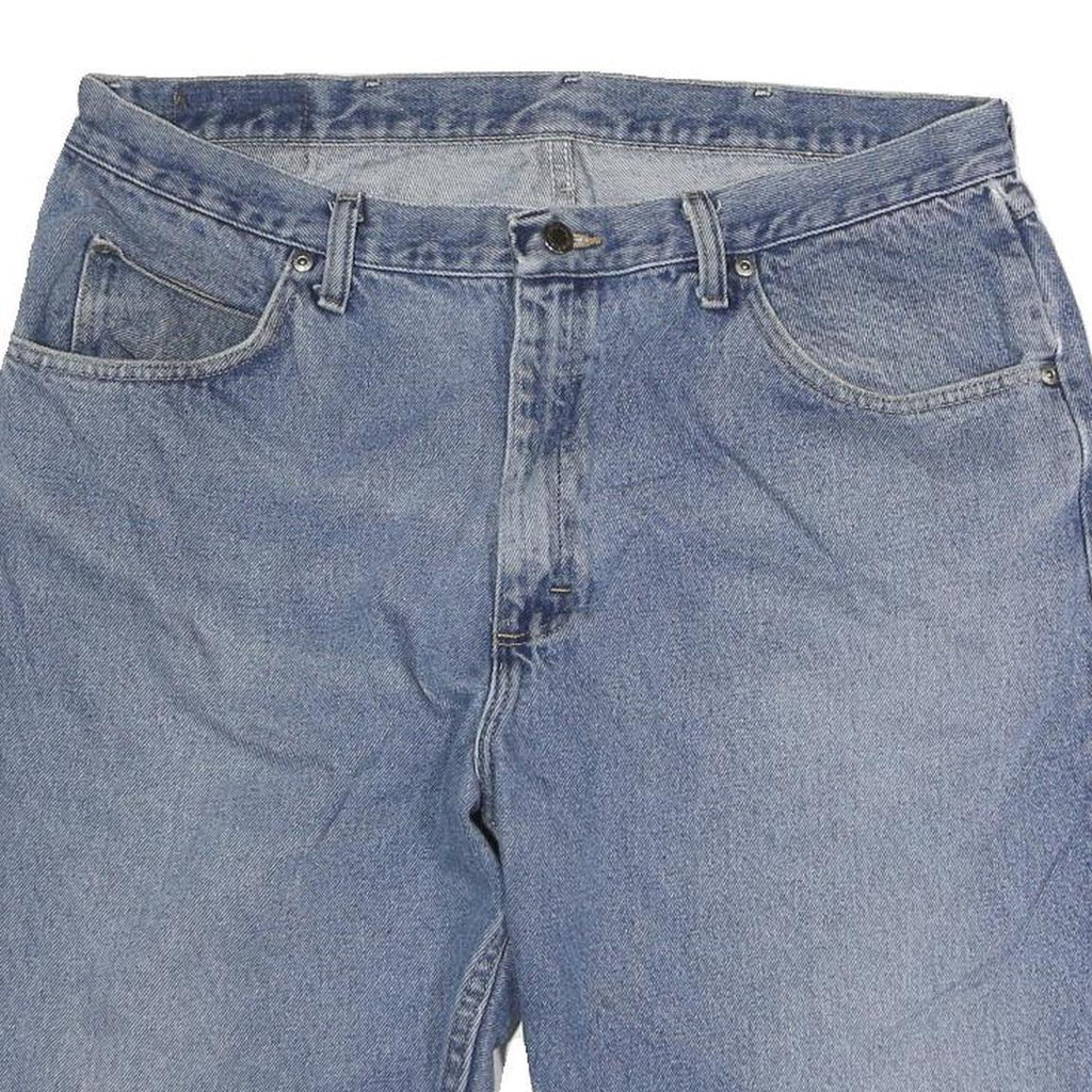WRANGLER Mens Denim Blue Casual Shorts L W36 Cotton Blend Button Closure