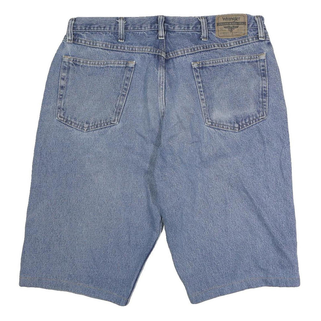 WRANGLER Mens Denim Blue Casual Shorts L W36 Cotton Blend Button Closure