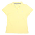 NAUTICA Womens Yellow Short Sleeve Plain Polo Shirt L Cotton Blend Classic