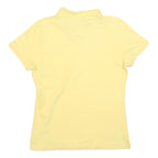 NAUTICA Womens Yellow Short Sleeve Plain Polo Shirt L Cotton Blend Classic
