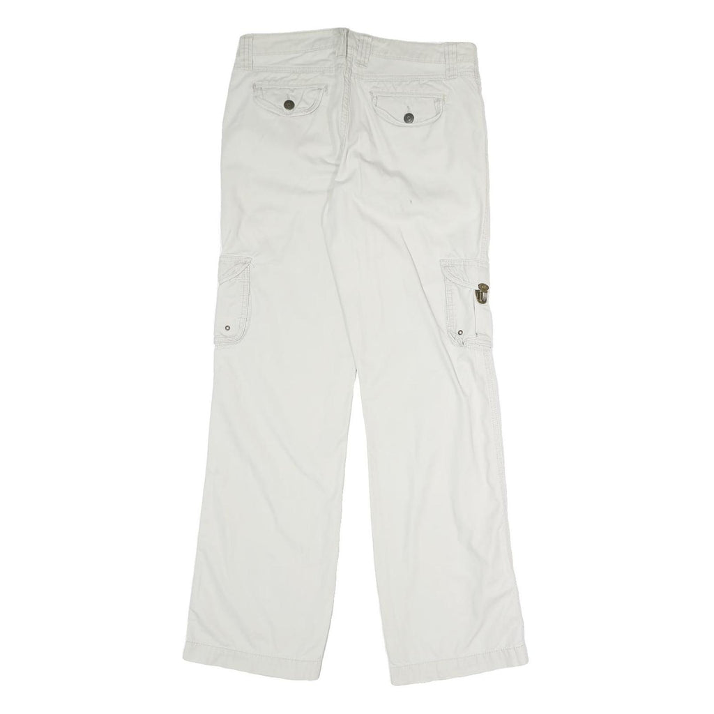 FADED GLORY Womens Cotton Blend White Regular Fit Straight Leg Trousers W31 L32