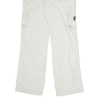 FADED GLORY Womens Cotton Blend White Regular Fit Straight Leg Trousers W31 L32