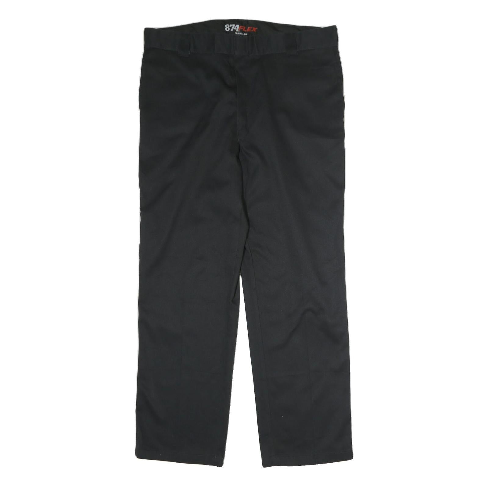 DICKIES Mens Cotton Black Regular Straight Trousers W40 L30 Workwear Zip Closure