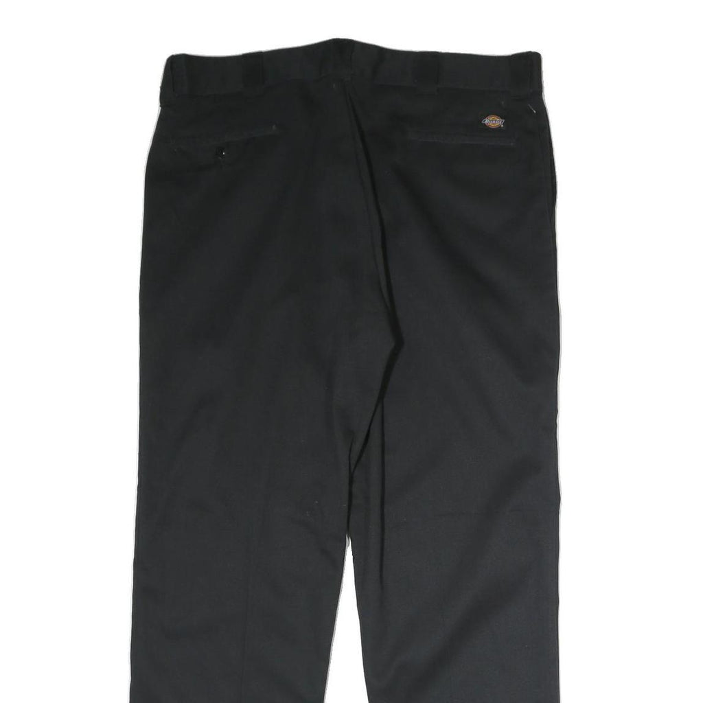 DICKIES Mens Cotton Black Regular Straight Trousers W40 L30 Workwear Zip Closure