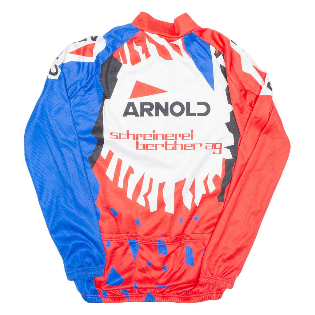 Cycling Mens Jersey Blue Long Sleeve 1/2 Zip S