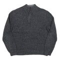 CHAPS Mens Grey Pullover Plain Half Zip Basic Knit Jumper Cotton Blend L