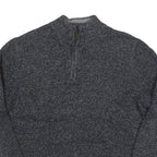 CHAPS Mens Grey Pullover Plain Half Zip Basic Knit Jumper Cotton Blend L