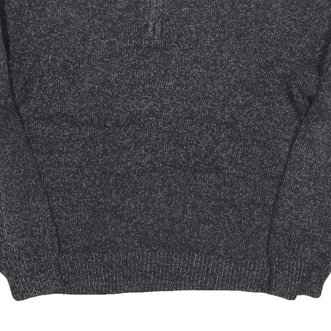 CHAPS Mens Grey Pullover Plain Half Zip Basic Knit Jumper Cotton Blend L