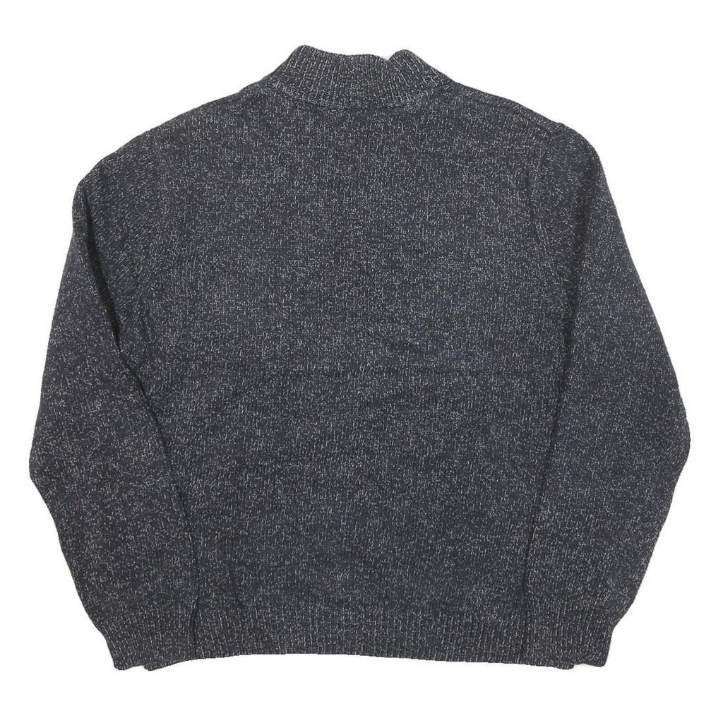 CHAPS Mens Grey Pullover Plain Half Zip Basic Knit Jumper Cotton Blend L