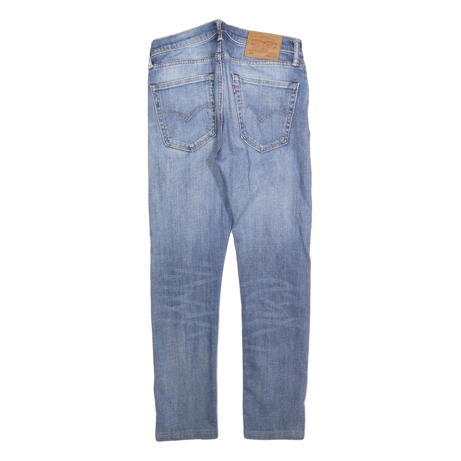LEVI'S 519 Mens Slim Jeans Blue Denim Light W31 L27 Zip Cotton Blend